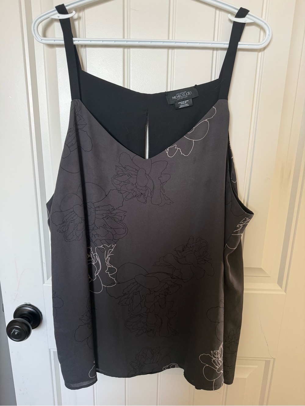 Michel Studio Black Floral-Print Top
